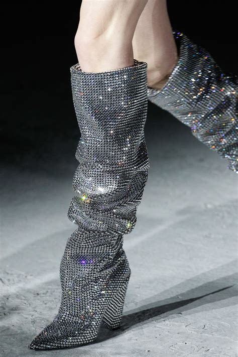 saint laurent rhinestone boots.